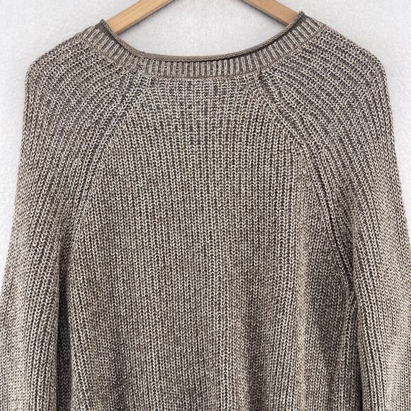 ELLEN TRACY Sweater XL Linda Allard Pullover Cotton Blend Tunic Hi Low Brown VTG - Picture 7 of 14